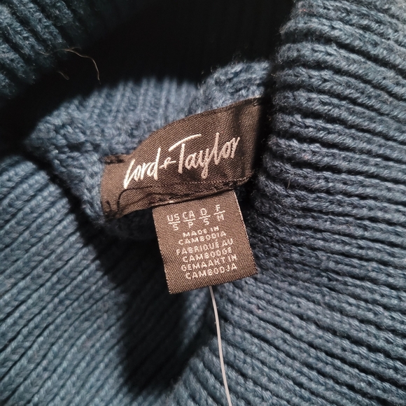 NWT Lord & Taylor Cotton Blend Turtleneck in Colour Reflecting Pond (Teal) Sz S - Picture 5 of 8